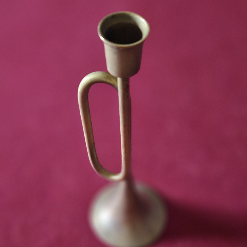 Small Candle Brass "Horn" Holder